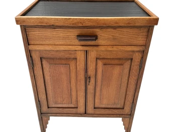 Art Deco Amsterdamse School Cabinet with Black Lacquered Top, 1920s